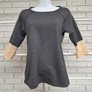 Tonic Athletic Top Size Medium Gray Short Sleeve Workout Yoga